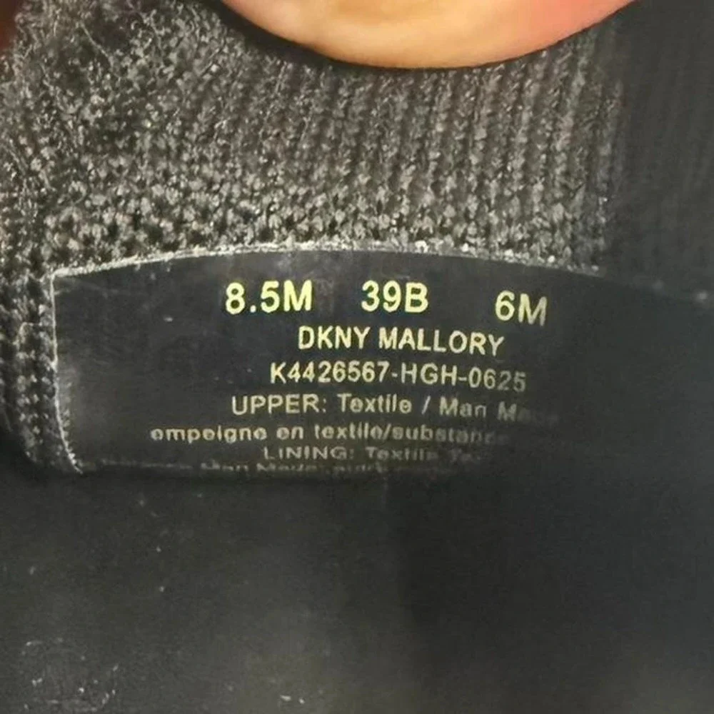 DKNY Mallory Black Knit Sneakers Size 8.5